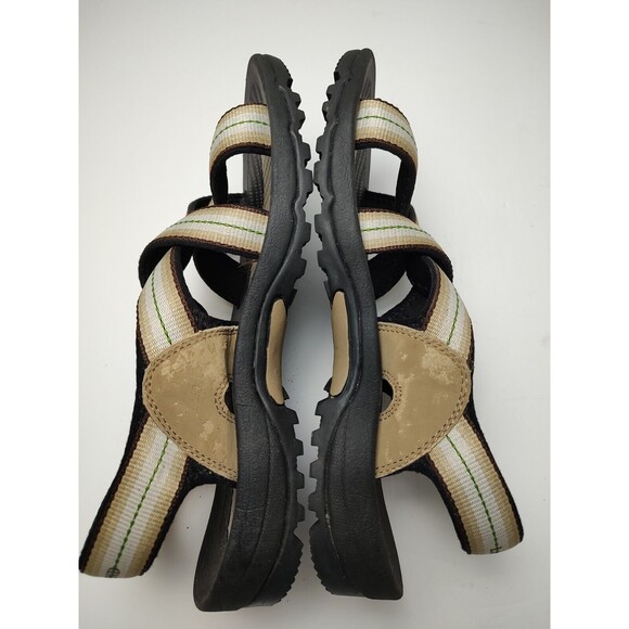 Lands End Mens Size 8 Adjustable Strap Sandals Water Shoes Black Tan - Picture 5 of 8